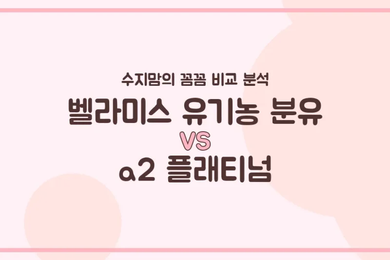 수지맘의 똑똑한 육아실험실 벨라미스 유기농 vs a2 플래티넘, 우리 아기 분유 승자는? 🍼✨