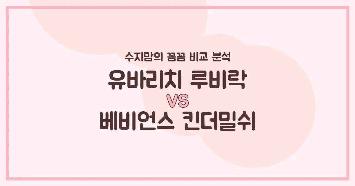 🍼 배앓이 vs 성장 영양! 유바리치 루비락 & 베비언스 킨더밀쉬, 우리 아기 분유 승자는? (수지맘의 똑똑한 비교 분석)