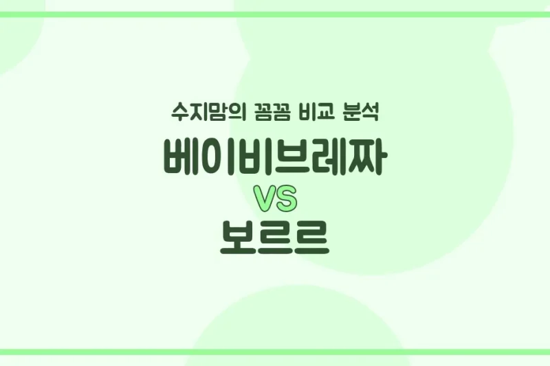육아 가전 (Appliances) 필수템 비교! 베이비브레짜 vs 보르르, 수지맘의 깐깐한 선택은?`