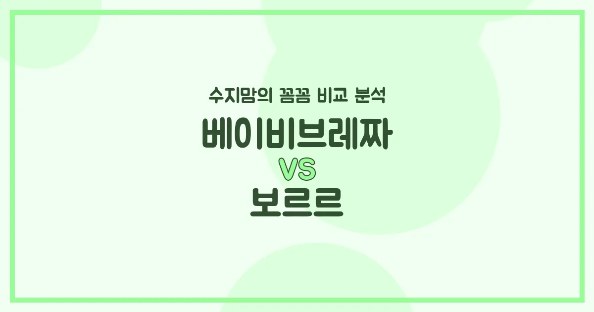 육아 가전 (Appliances) 필수템 비교! 베이비브레짜 vs 보르르, 수지맘의 깐깐한 선택은?`