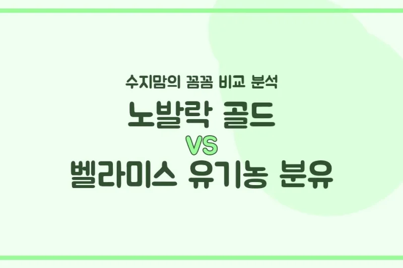 노발락 골드 vs 벨라미스 유기농 분유, 우리 아기 첫 분유 승자는? 수지맘의 찐 비교!