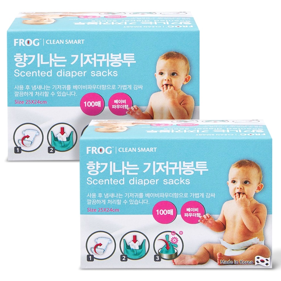 프로그 향기나는 기저귀봉투 베이비파우더향 100p, 2개 실사용 솔직 후기