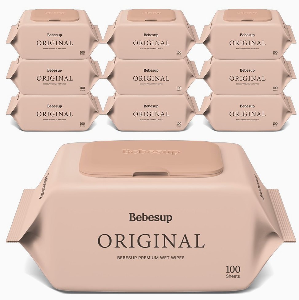 베베숲 오리지널 유아물티슈 캡형, 50g, 100매, 10개 추천 이미지