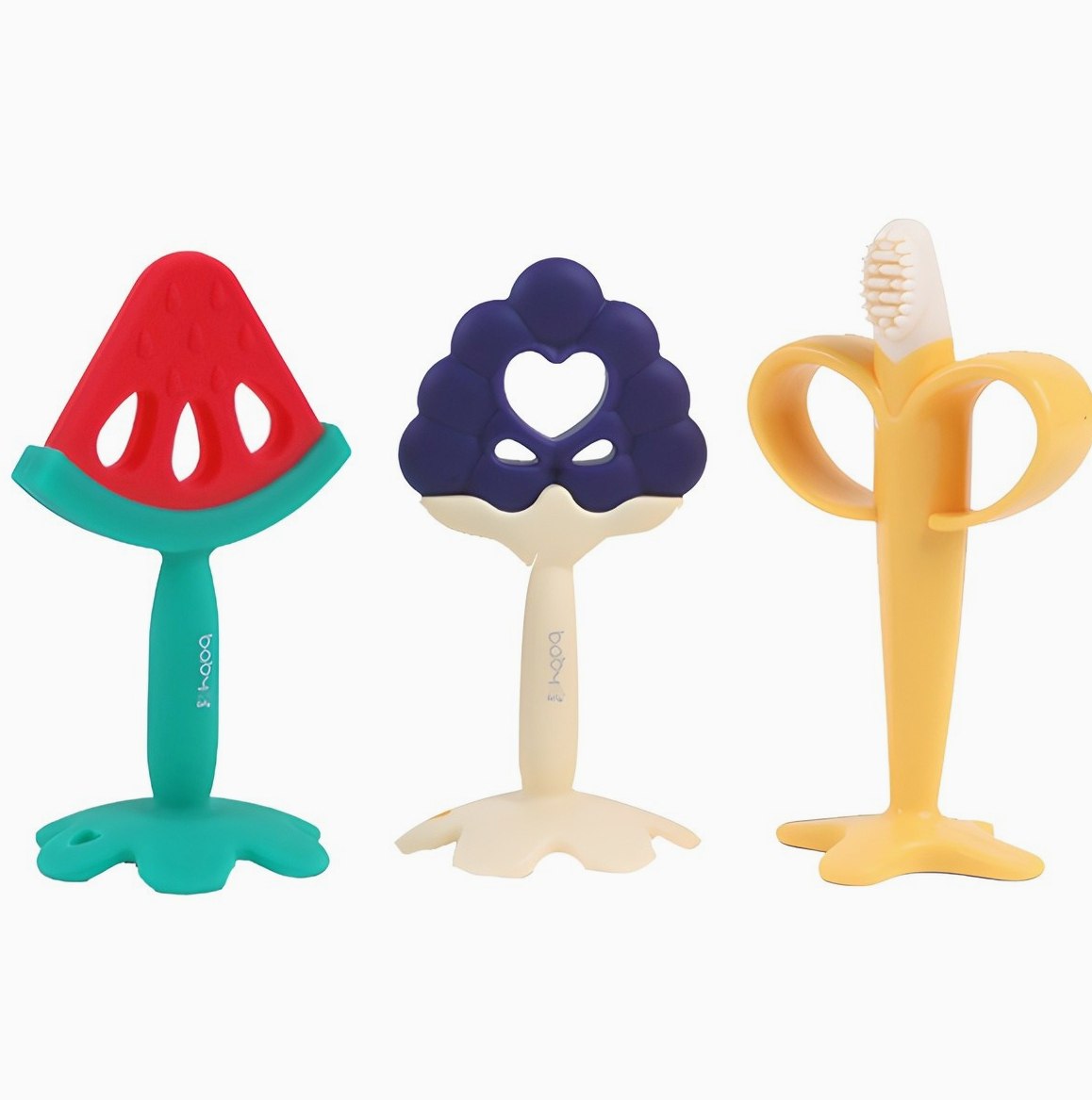 베이비앤아이 실리콘 과일 치아발육기 3종 + 실리콘 케이스, 치발기 3종, 수박 + 포도 + 바나나, 1세트 실사용 솔직 후기