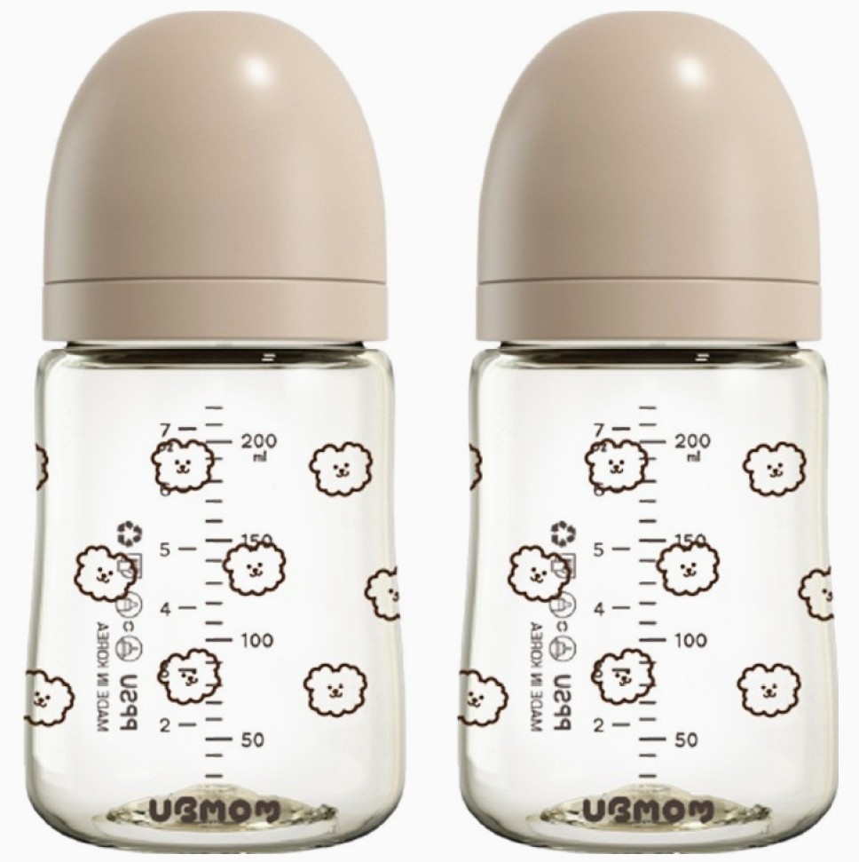 유비맘 시그니처 노꼭지 젖병 트윈팩, 초코몽이(초코), 2개, 200ml 실사용 솔직 후기